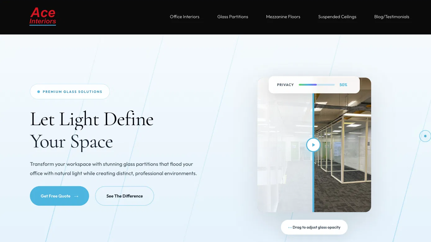 The glass partitions page